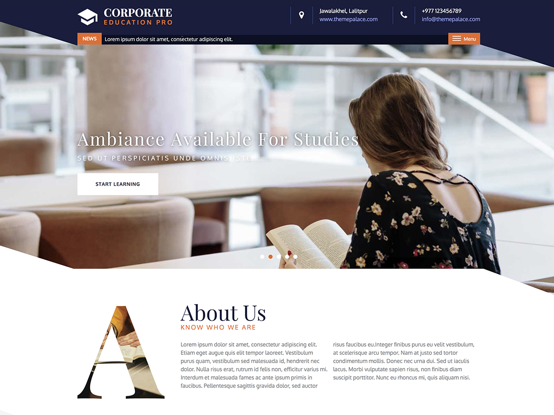 Corporate Education Pro - Best Premium Education WordPress Themes and Templates 2020