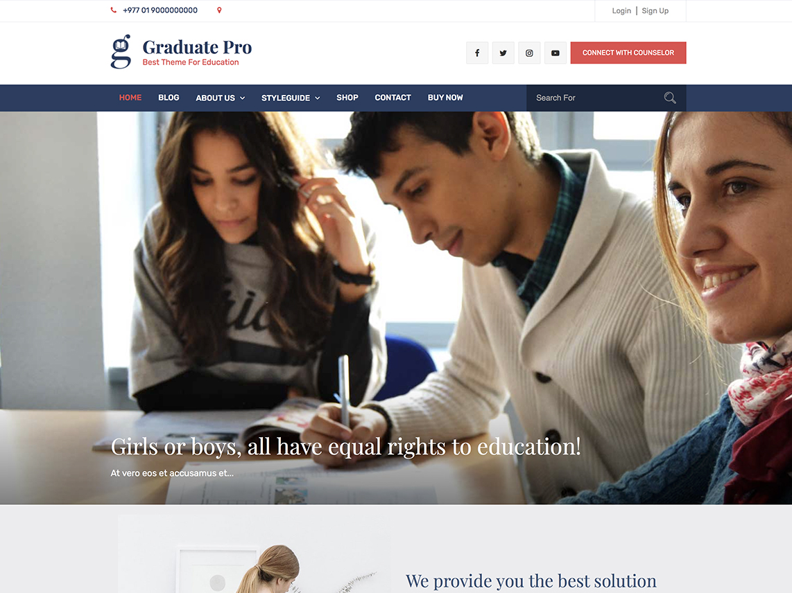Graduate Pro -Best Premium Education WordPress Themes and Templates 2020