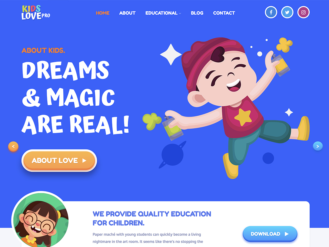 Kids Love Pro -Best Premium Education WordPress Themes and Templates 2020