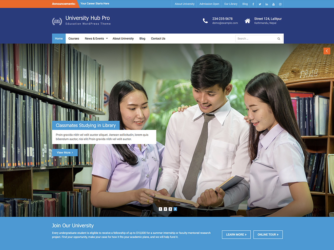 University Hub Pro -Best Premium Education WordPress Themes and Templates 2020